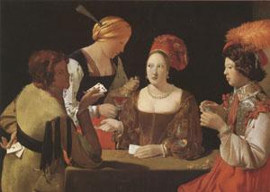 LA TOUR, Georges de The Cheat with the Ace of Diamonds (mk05) oil painting image